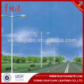 Customized double arm street lamp post sample hot dip galvanized double arm street ligth pole